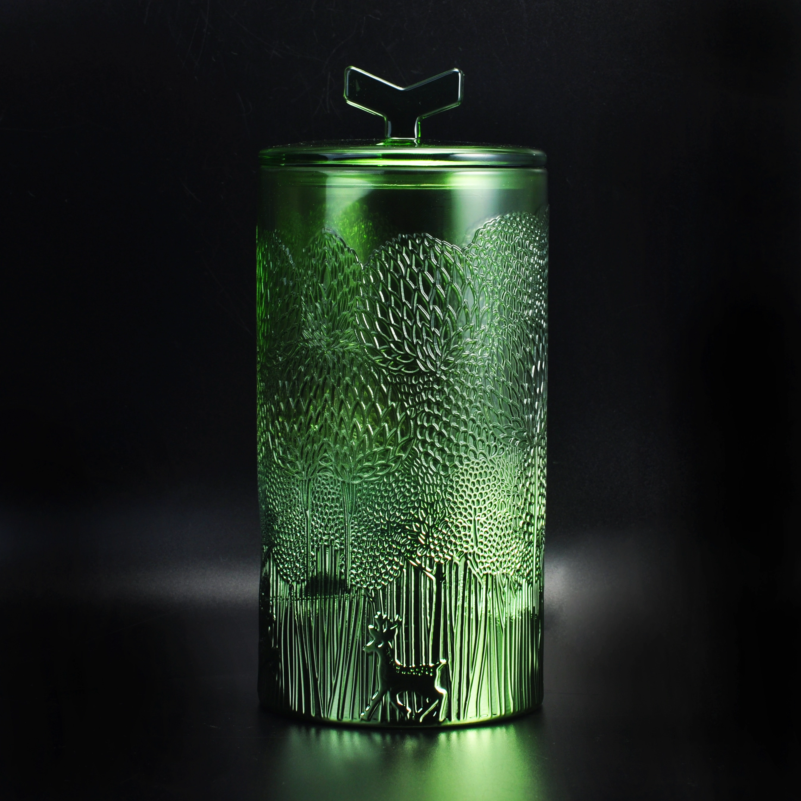 8oz 10oz 12oz Sunny Custom high iridescent colored glass candle jar with lid