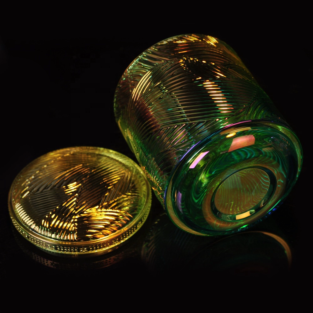 Antique home decoration scented glass candle jars with cover