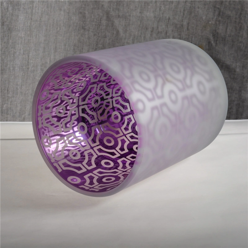 Custom Pattern Frosted Glass Candle Jars Hot Sale