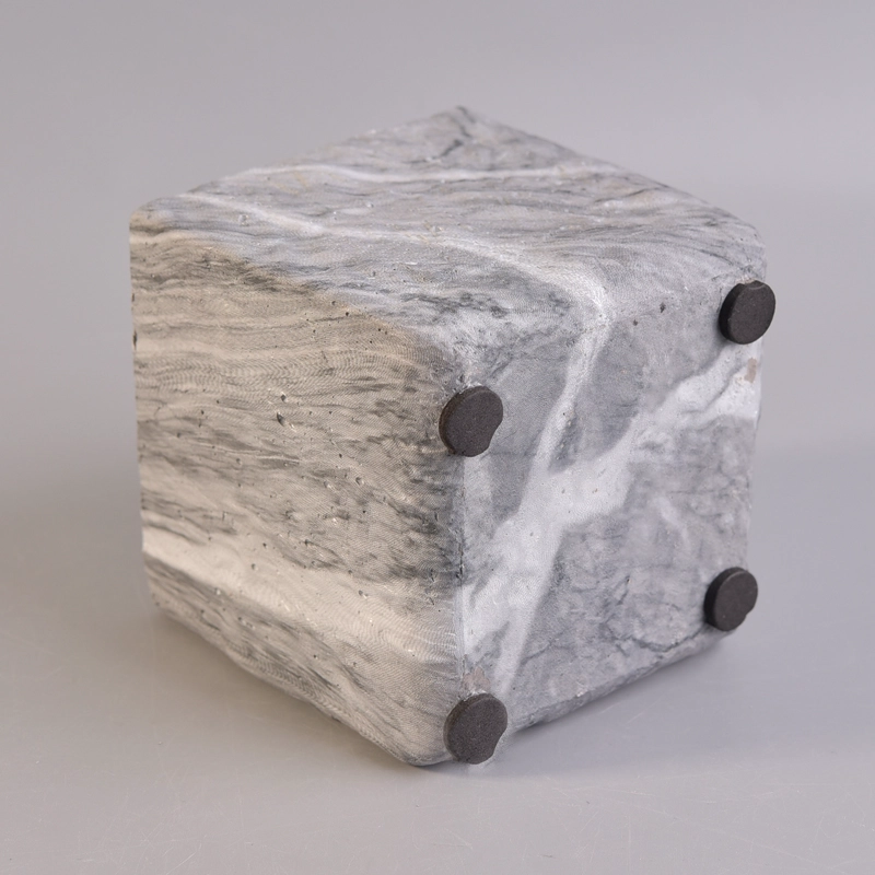 10oz Wholesales Custom square grey Concrete Candle holder