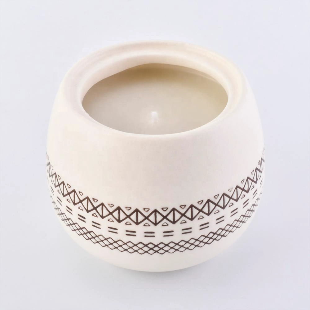 10oz 12oz Christmas luxury round ceramic candle jar with lid