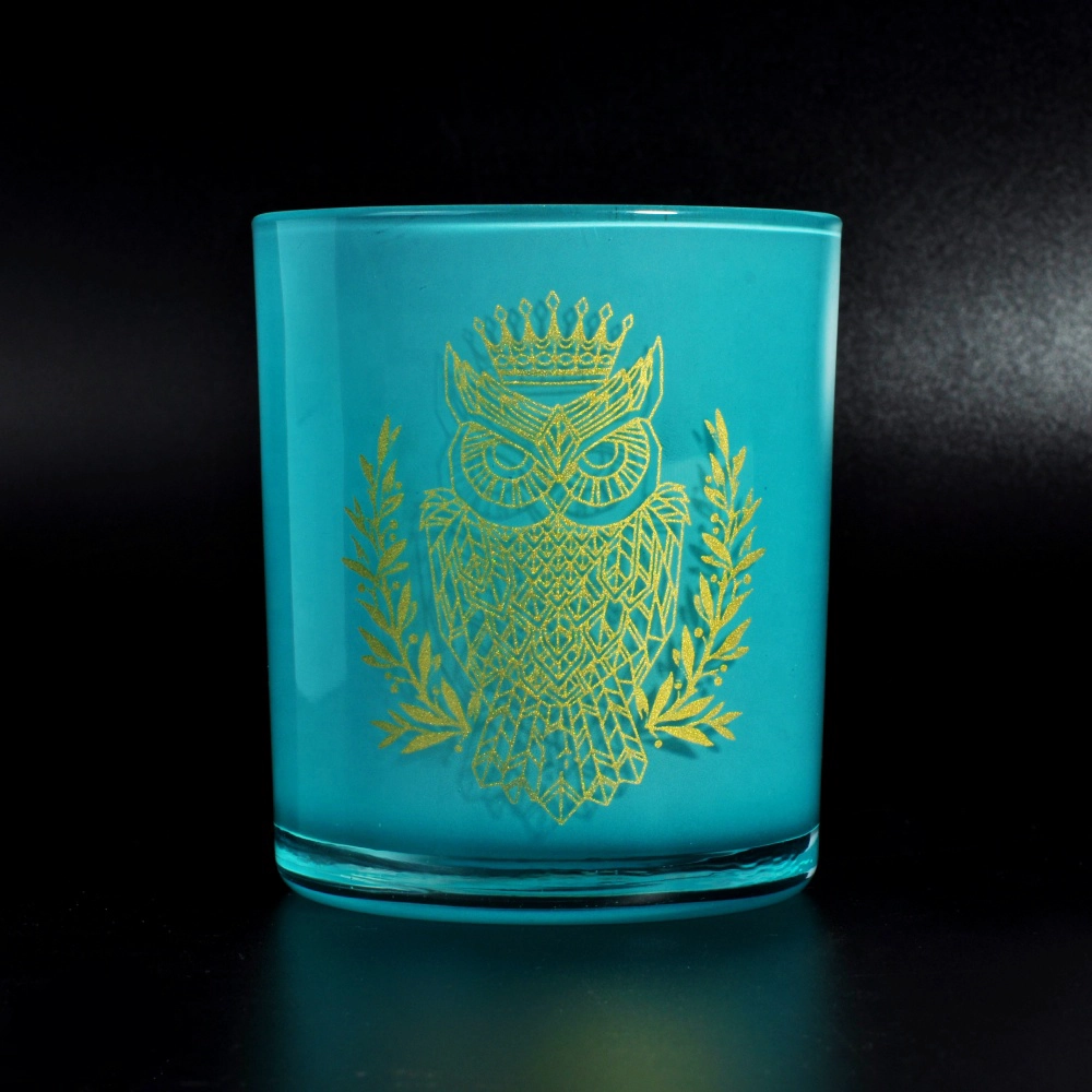 6oz ODM home decoration blue tealight glass jar candle
