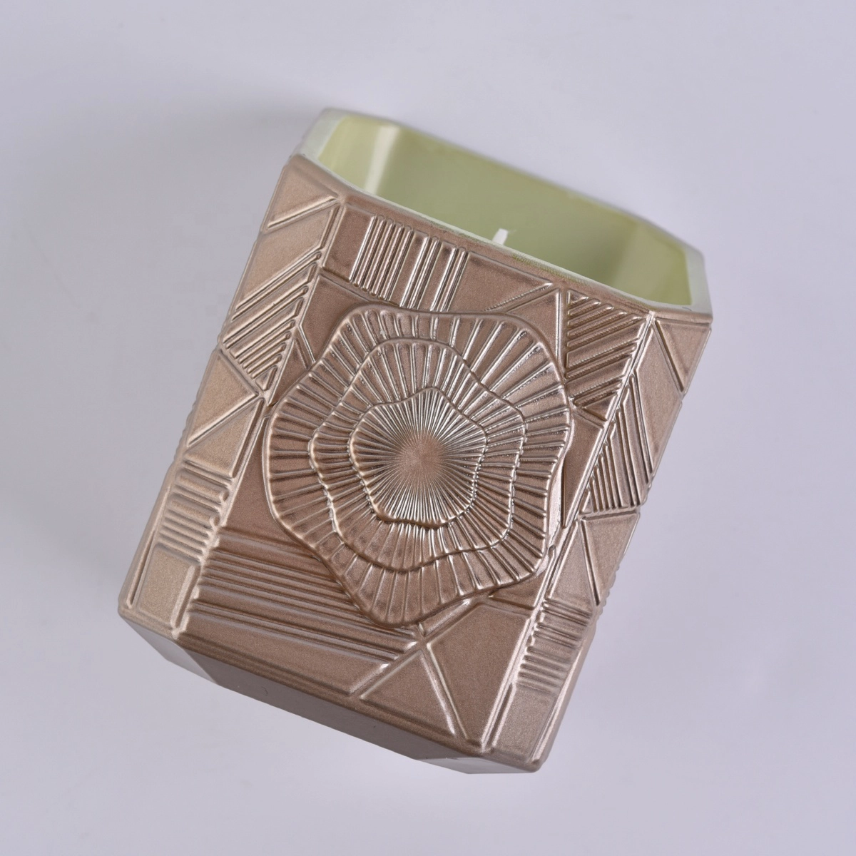 Manufacturers brown empty Trapezoid votive glass candle jar with box