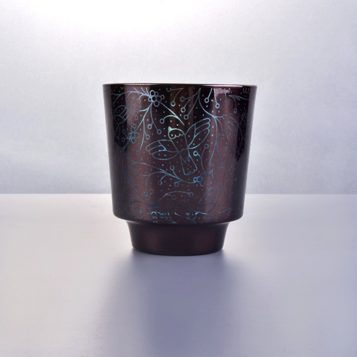 Manufacturer custom decorative stand glass electroplating candle holders