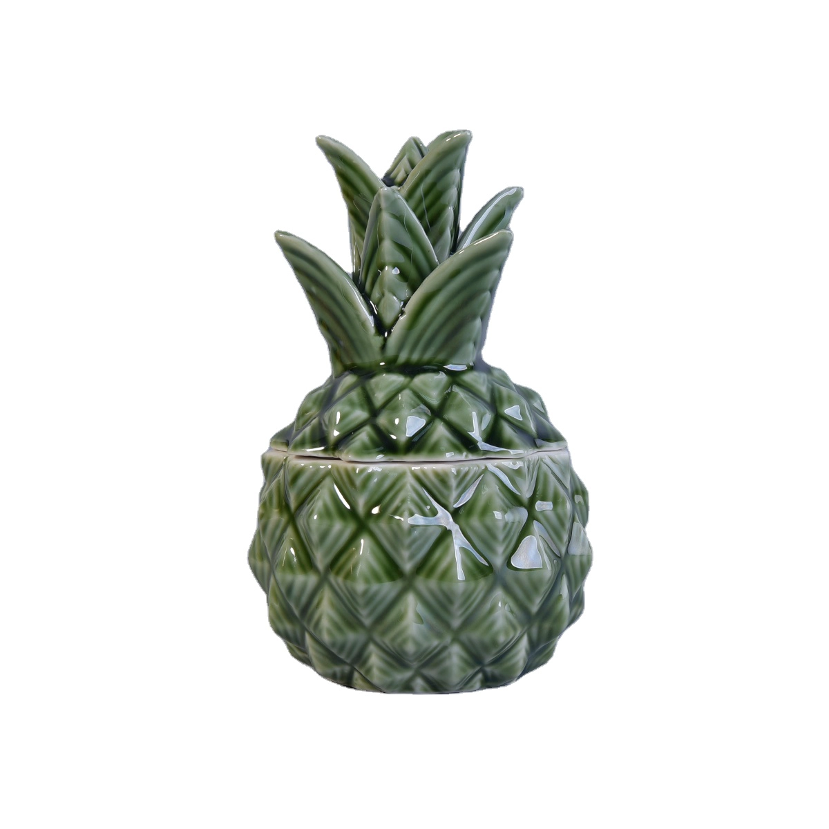 Supplier good price pineapple custom color ceramic candle jar with lid
