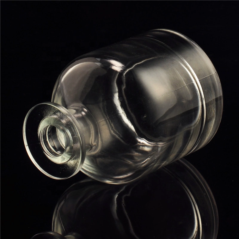100ml luxury round decorative frosted clear glass reed diffuser bottle