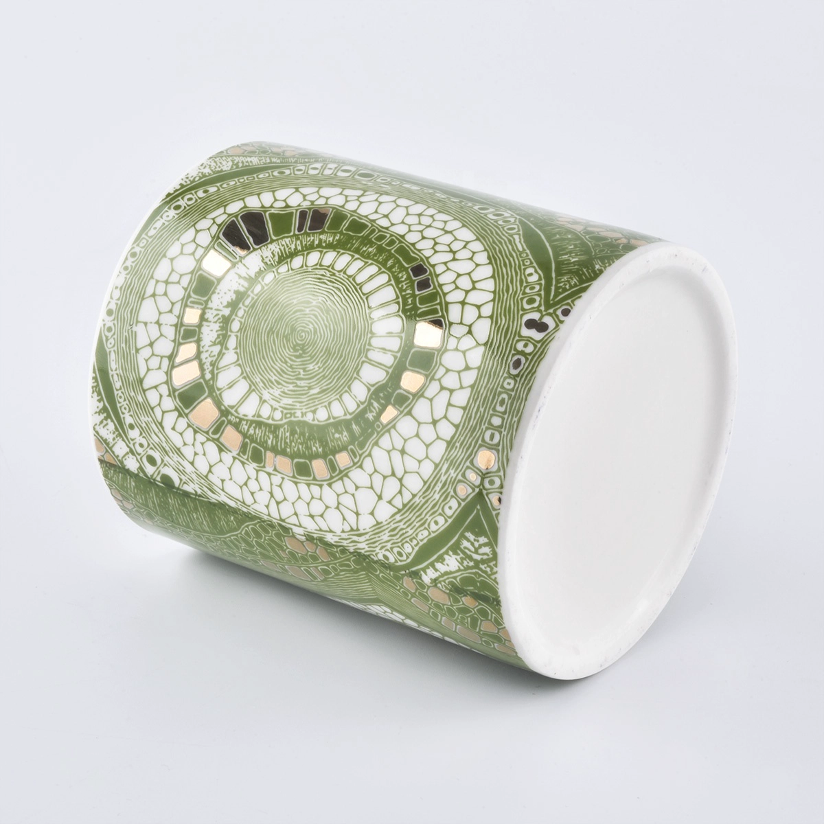 Home decoration customized printing empty ceramic candle holder jars
