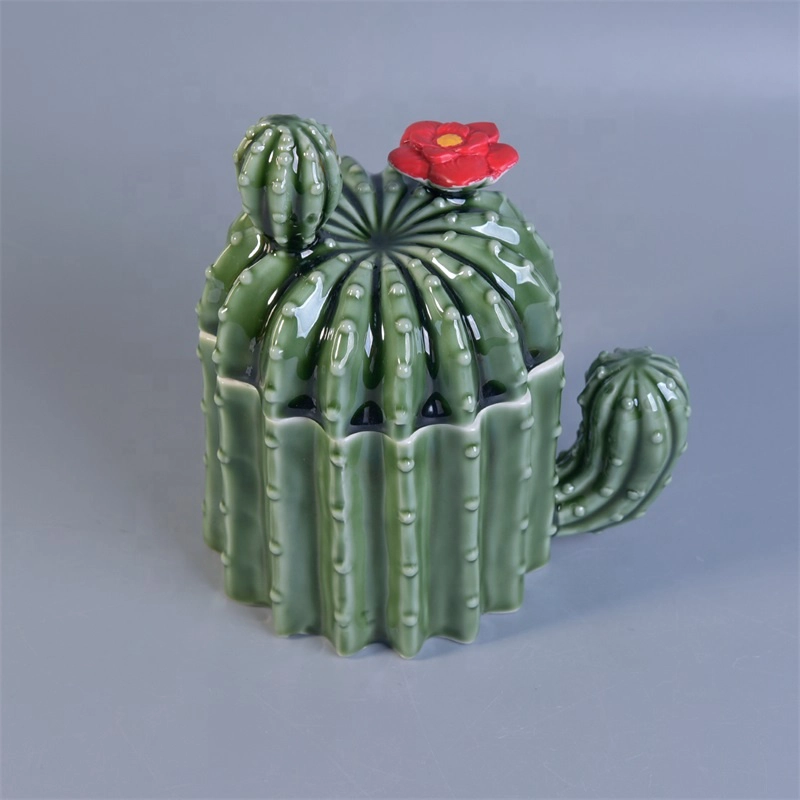 Ceramic Candle Container with lids For special shape Home Decoration