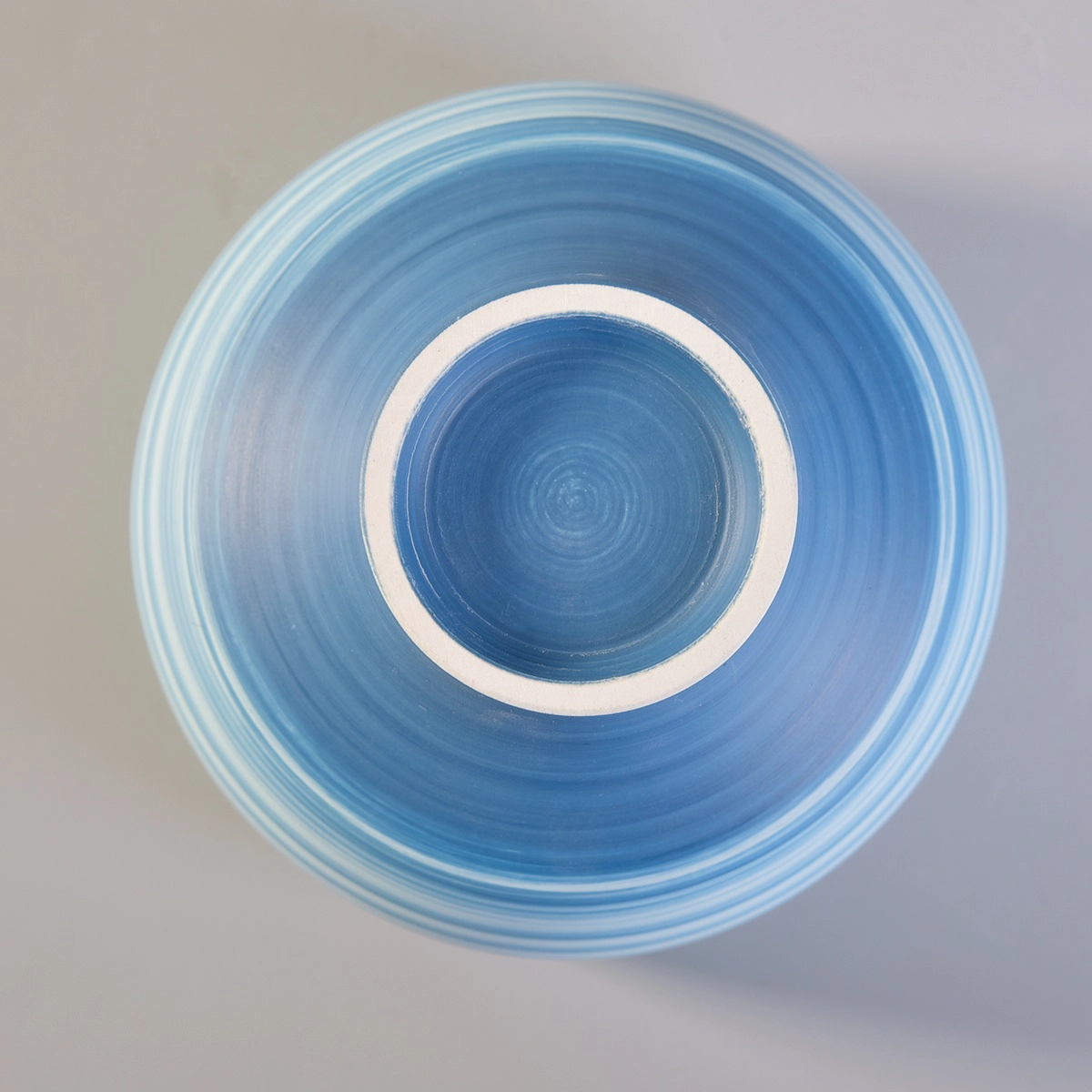 Factory price blue handmade frosted ceramic candle holder 8oz 10oz 12oz