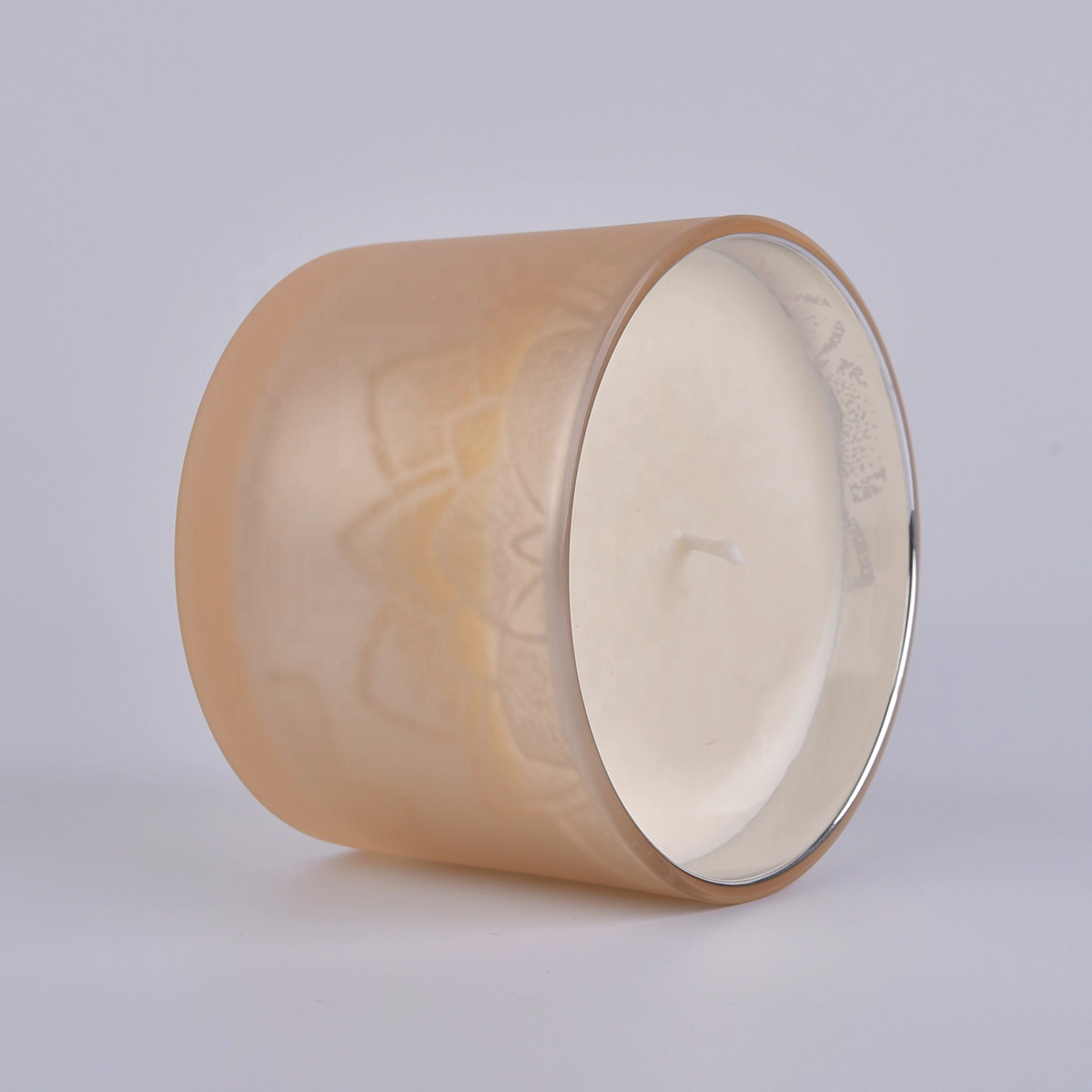 Bulk matte votive glass candle holders with wood lid