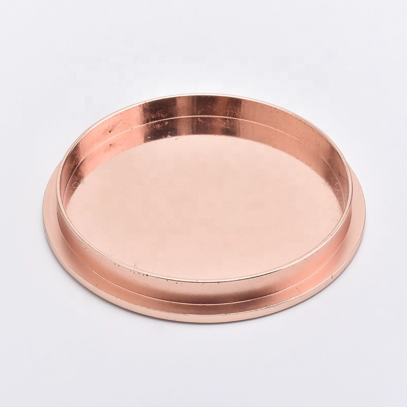 Rose Gold Metal Zin Alloy cerramic glass Candle Lids