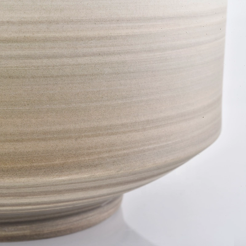 Wholesales empty brown matte ceramic candle holder jar