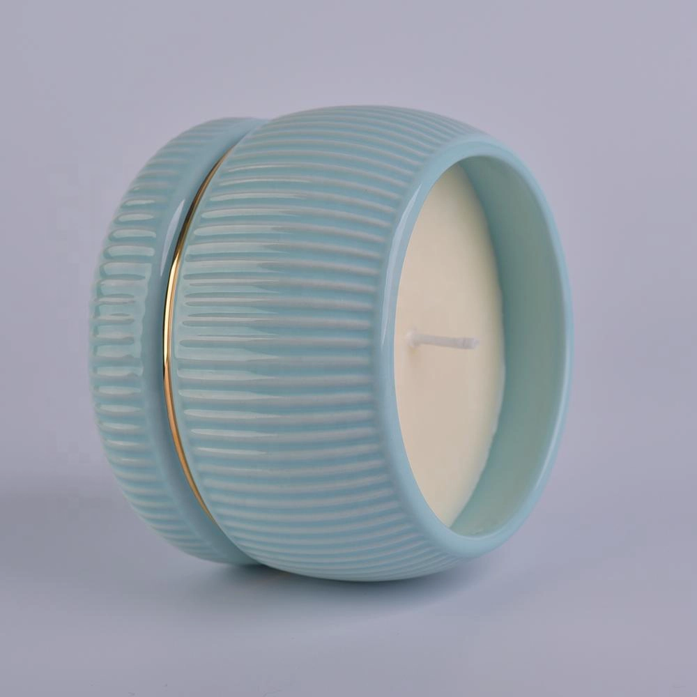 Sunny new design empty round recycled ceramic candle holders
