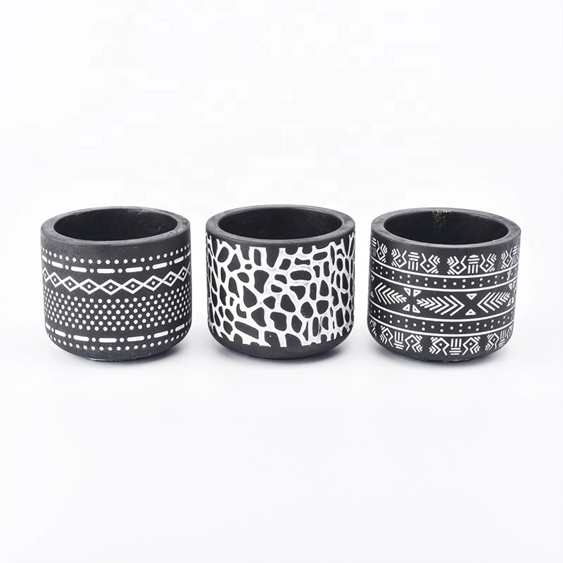 250ml Custom black cement Candle jars Wholesales