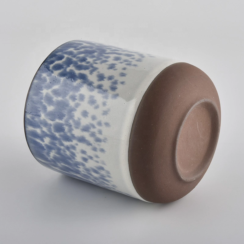 Fancy Round Bottom Glazing Ceramic Candle Jars 400ml wholesale