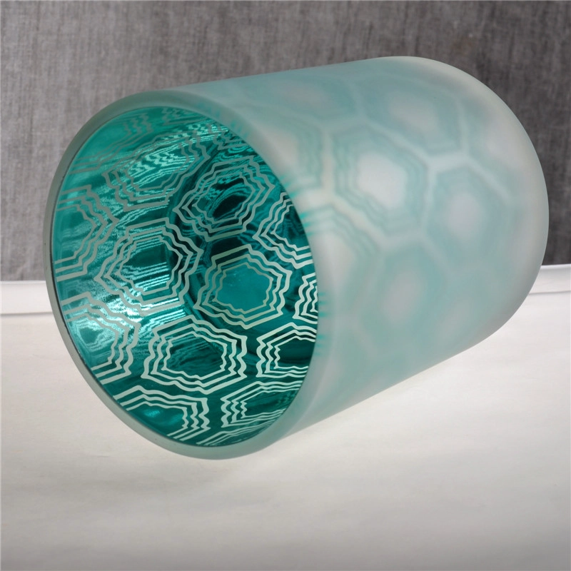 Custom Pattern Frosted Glass Candle Jars Hot Sale