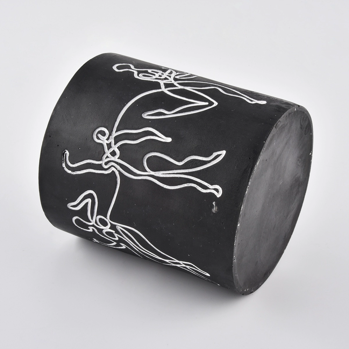 Matte Black Concrete Candle Jars Wholesale