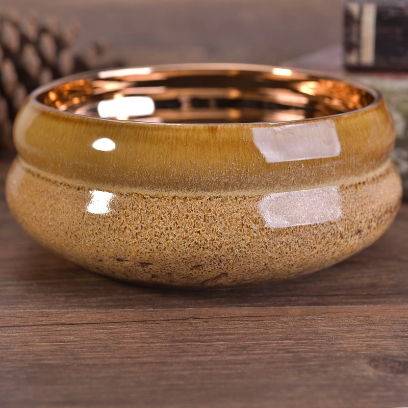 Sunny glassware custom electroplating ceramic candle container home decor