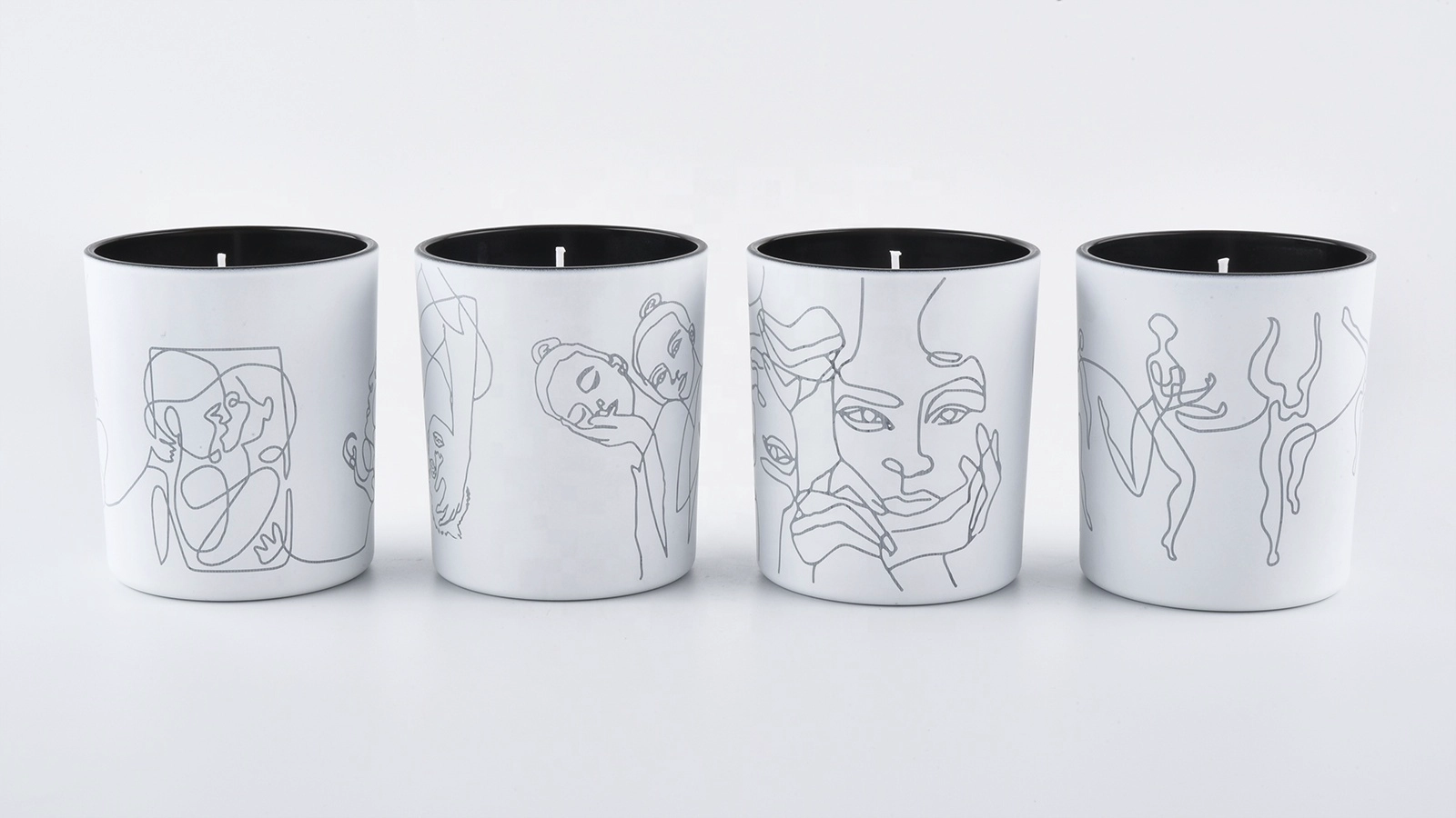 Christmas Matte White Laser Engraving Glass Jars For Candle