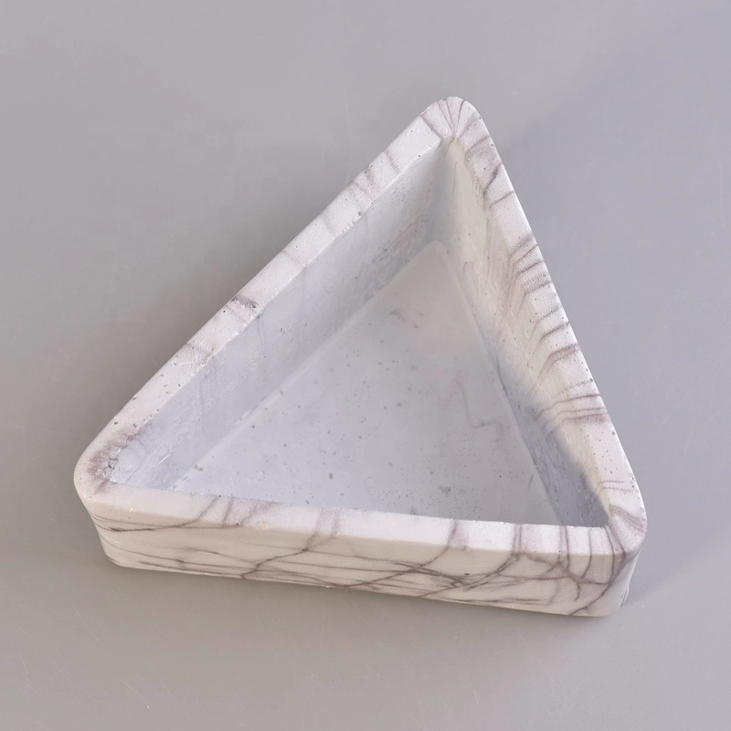 400ml Custom triangle grey cement Candle holder home decor
