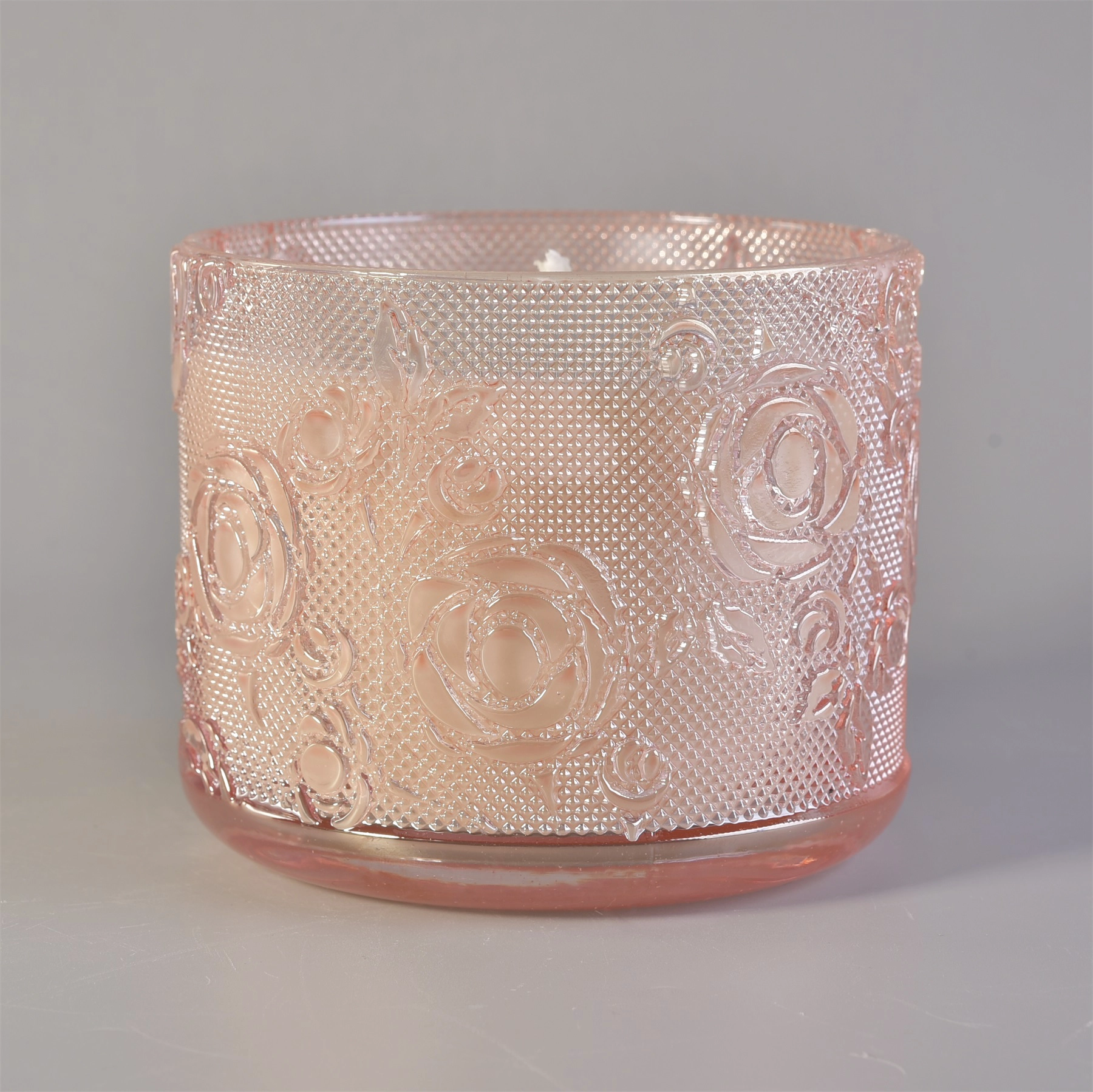 Luxury High Quality Rose Pattern Glass Candle Jars Wholesale Custom Candle Jar Supplier