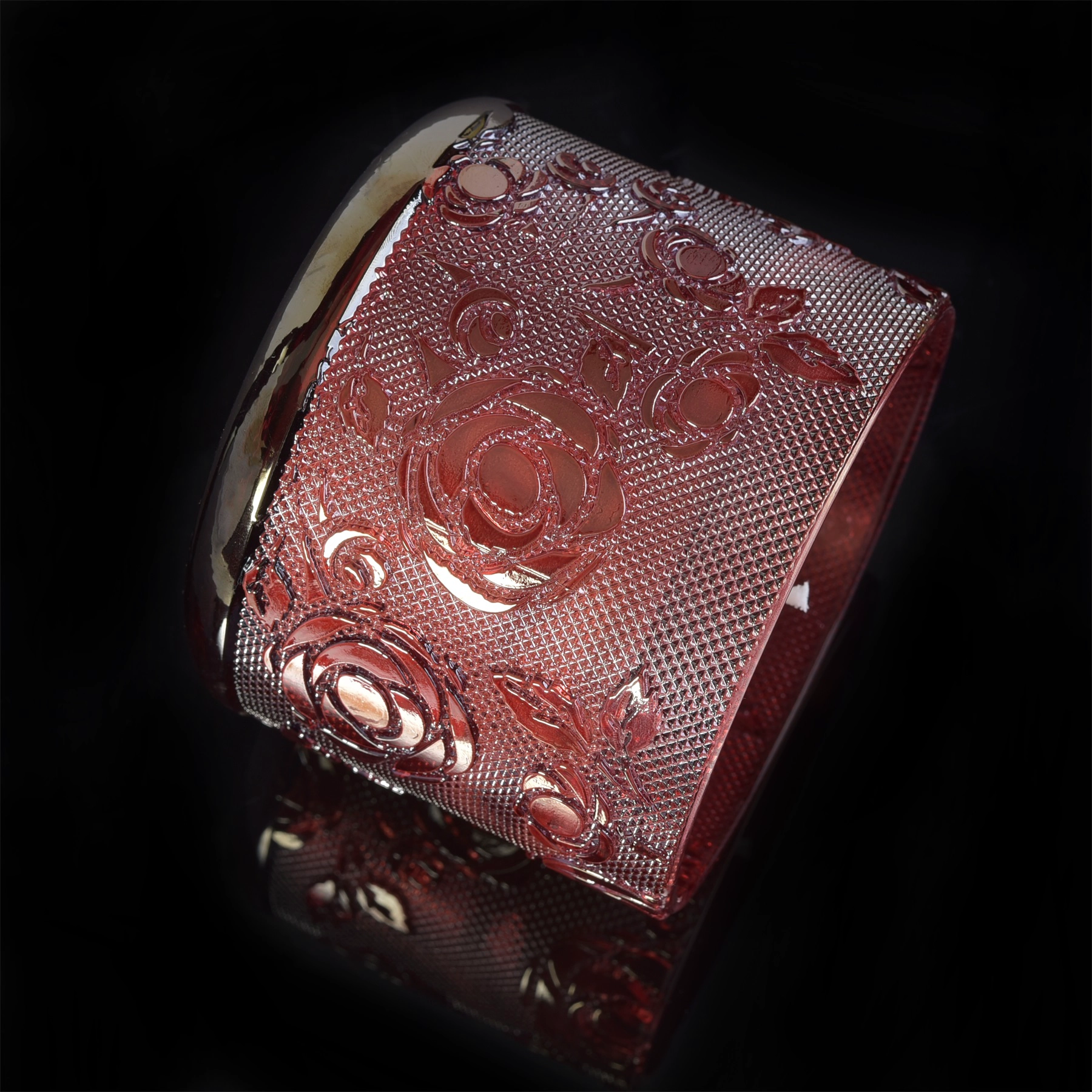 Romatic Red Rose Glass Candle Jar For Home Wedding Decoration