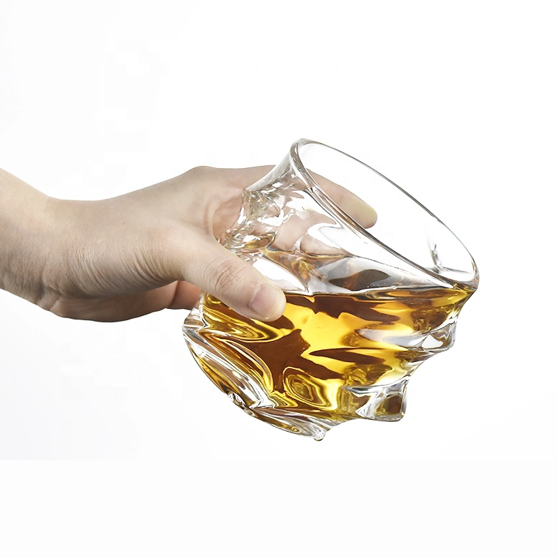 5 pieces in stock Lead-free crystal Glass whiskey cups twist bottles sets