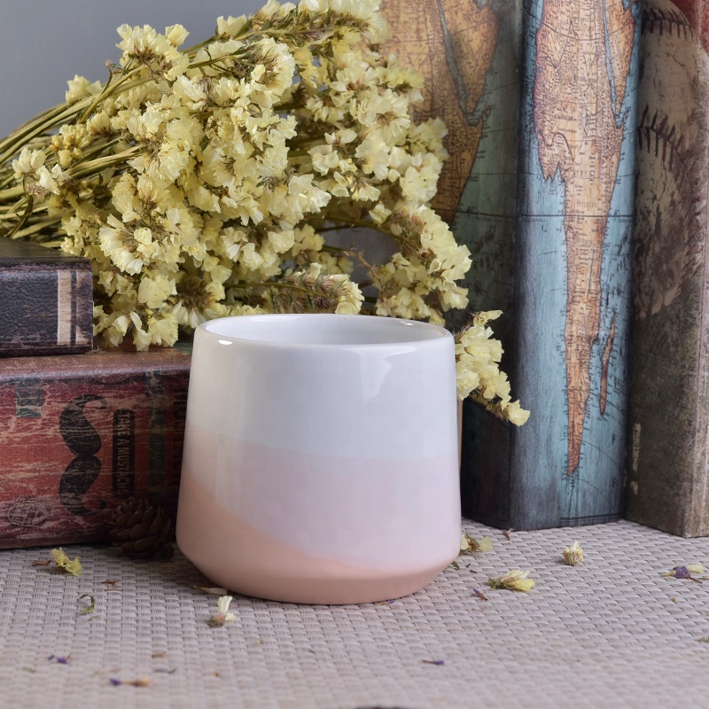 Wholesales empty decorative ceramic candle jar with cover 13 oz 8 oz