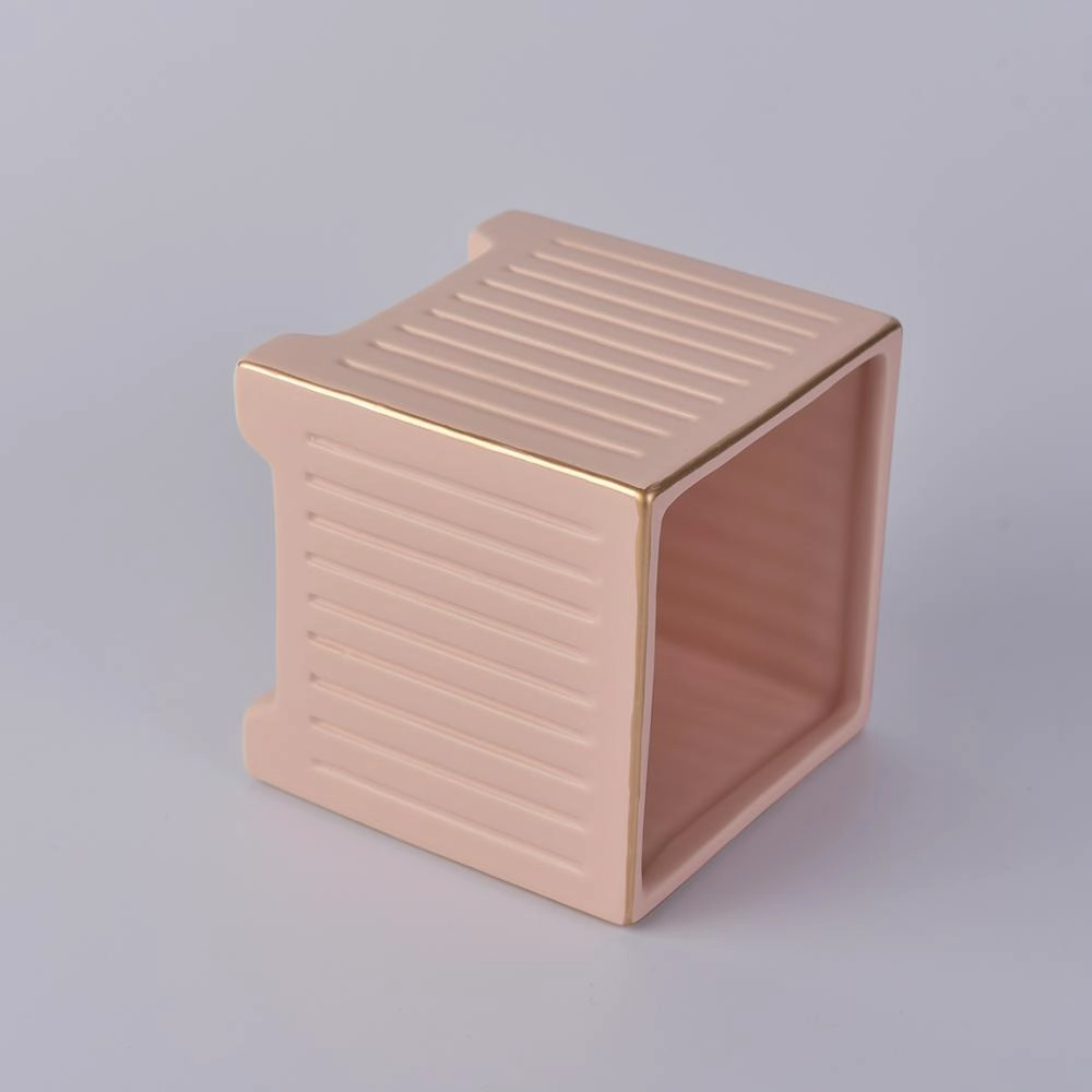 Popular Customized Square Ceramic Candle Jar