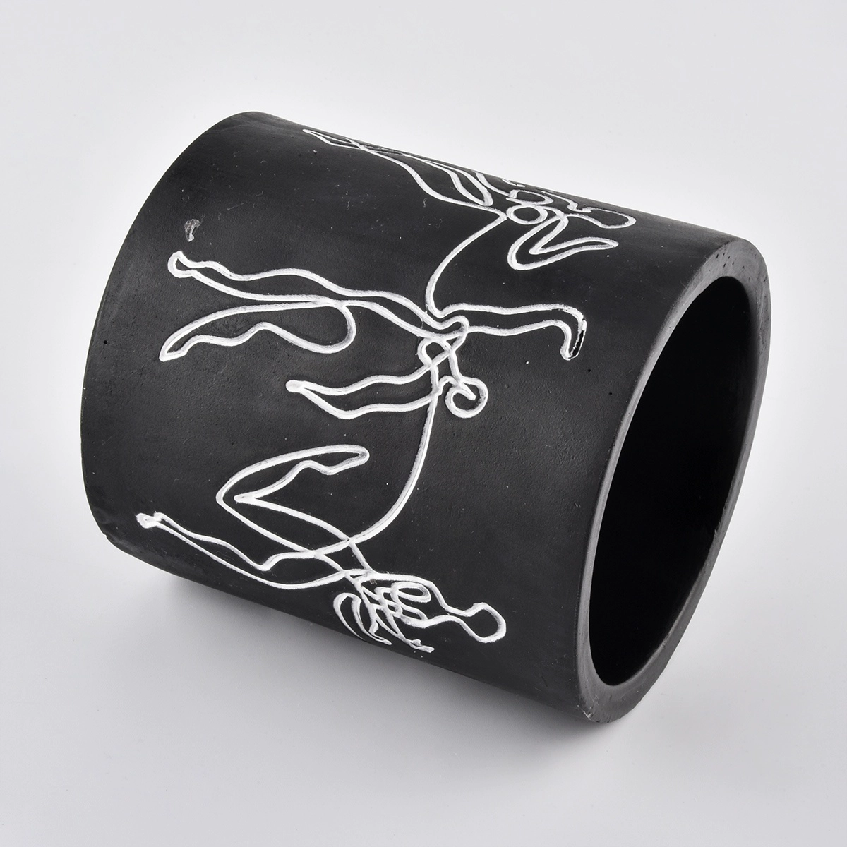 Matte Black Concrete Candle Jars Wholesale