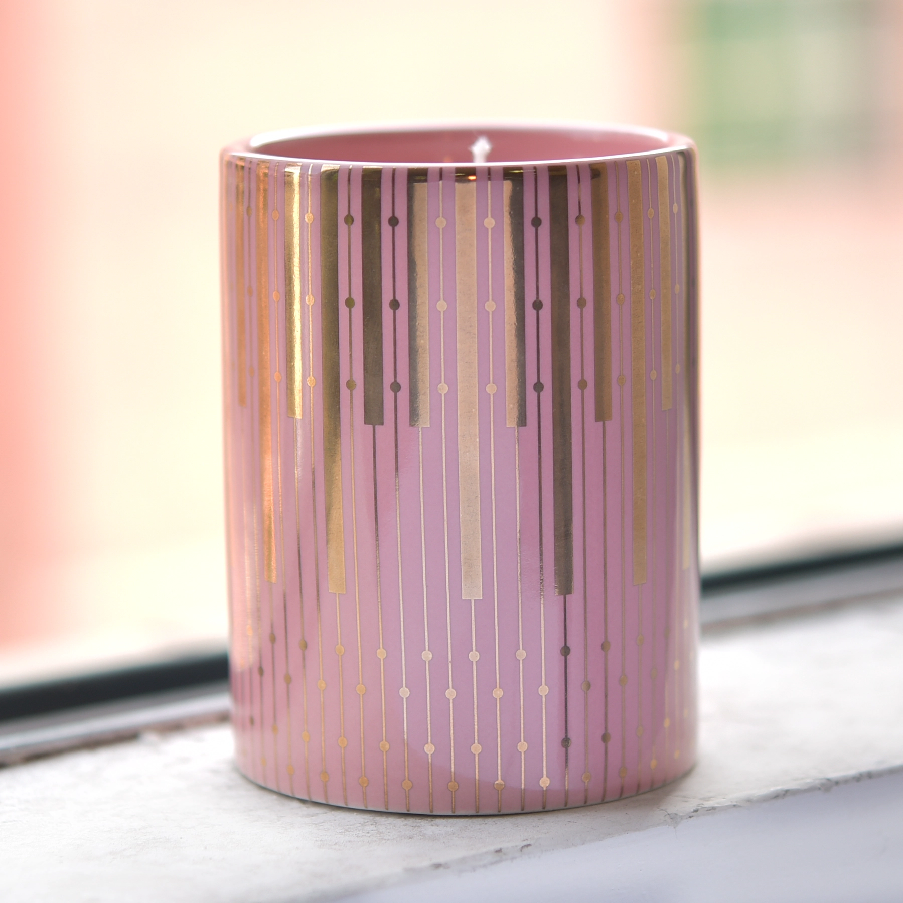 Hot Selling Cylinder Ceramic Candle Jar With Custom logo Printing