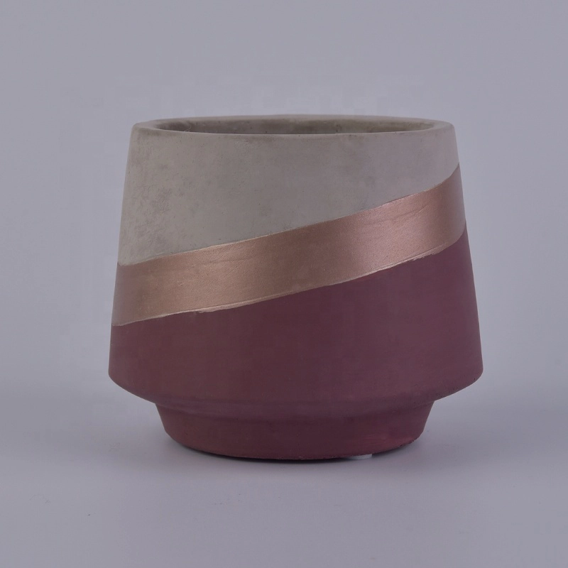 Hand Drawing Concrete Candle Container For Christmas Party