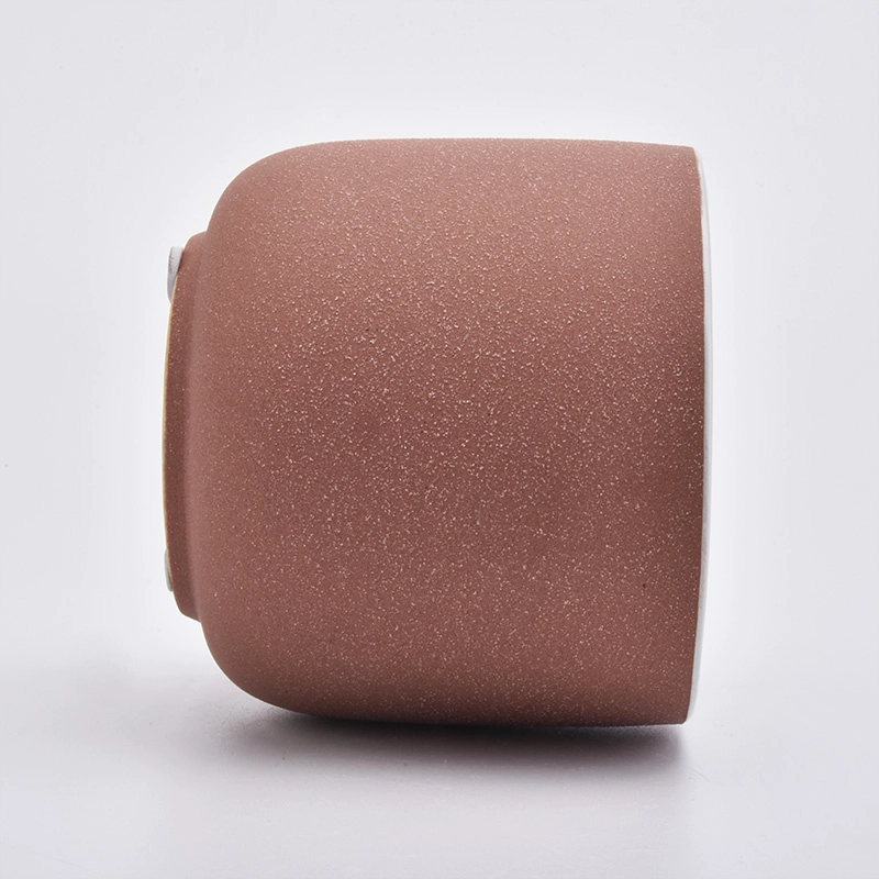 Hot Sale Sandy Ceramic Candle Vessels For Candle Making