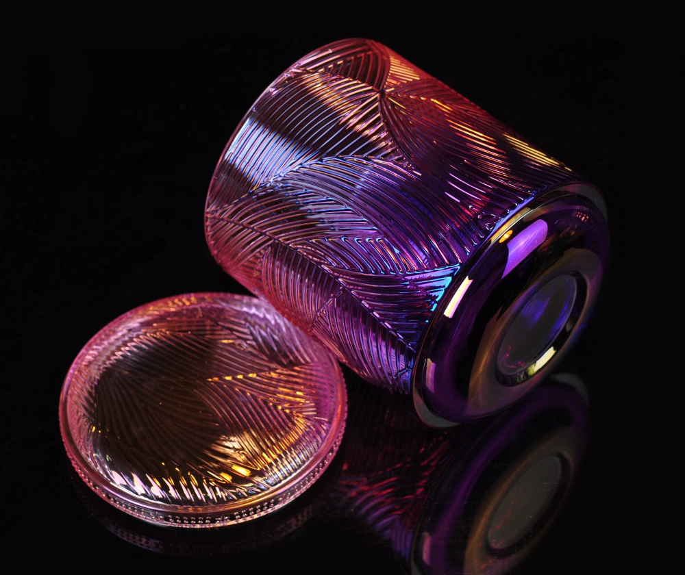 8oz OEM modern tealight lotus glass candle jar with glass lid in bulk