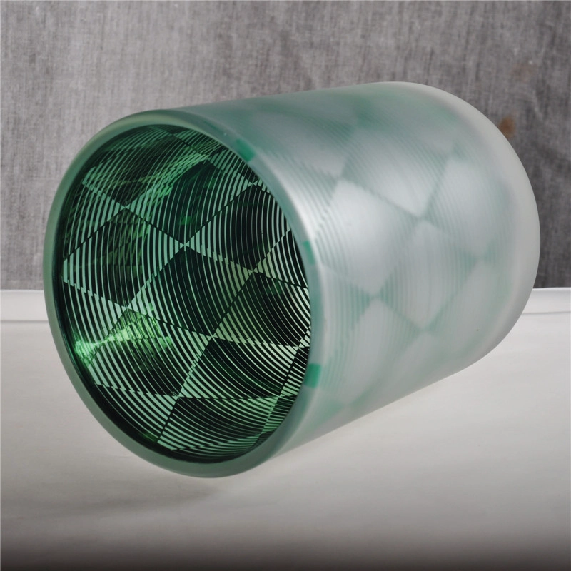 Custom Pattern Frosted Glass Candle Jars Hot Sale