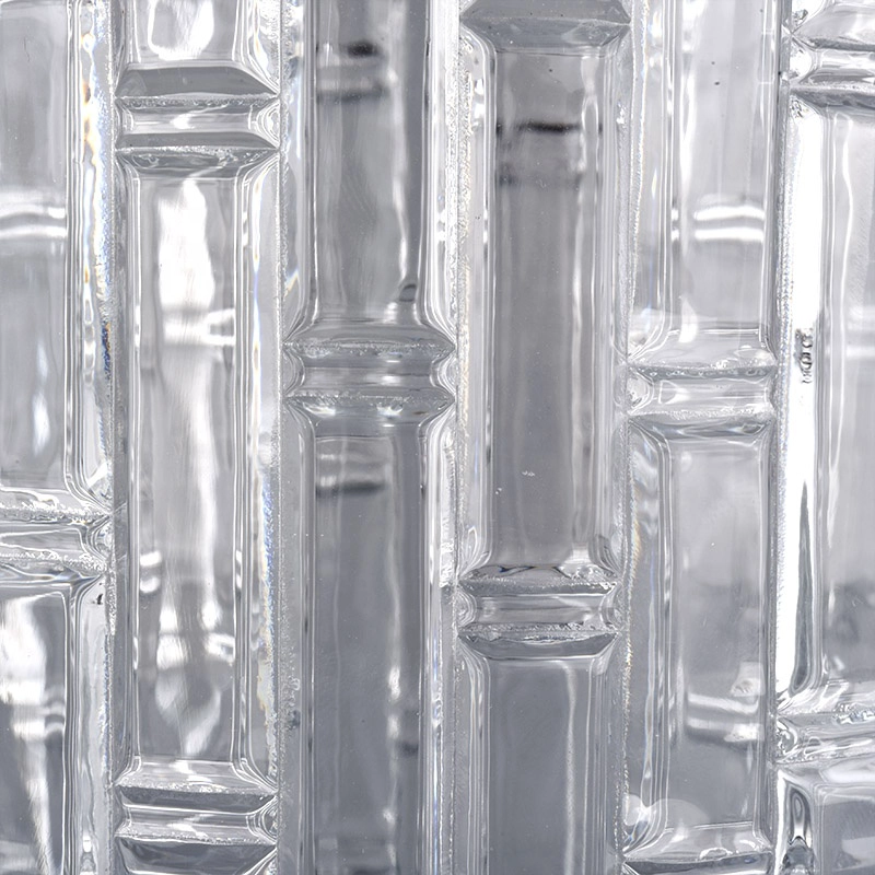 Luxury Cylinder Embossed Glass Candle Jar for candle making