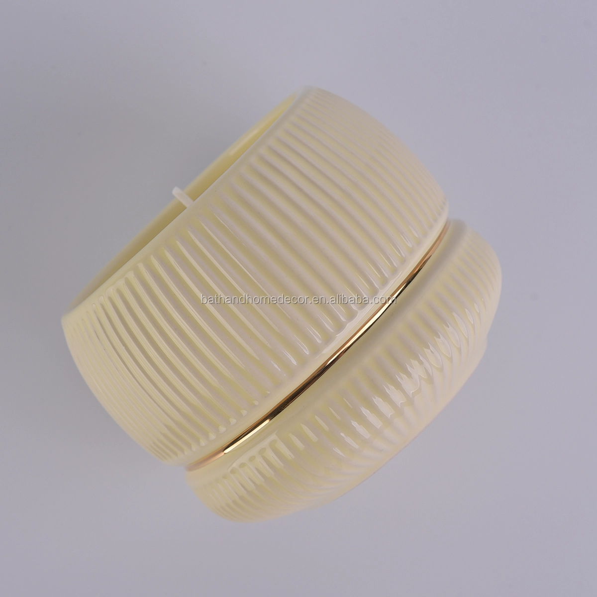 Hot Sale Custom Striped Ceramic Candle Vessels