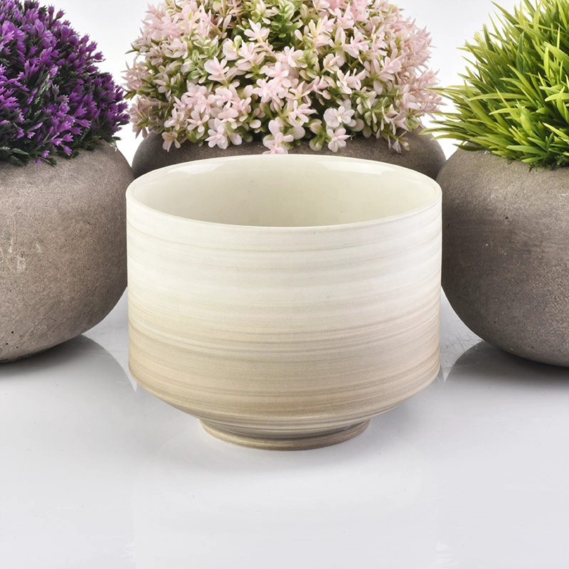 Wholesales empty brown matte ceramic candle holder jar
