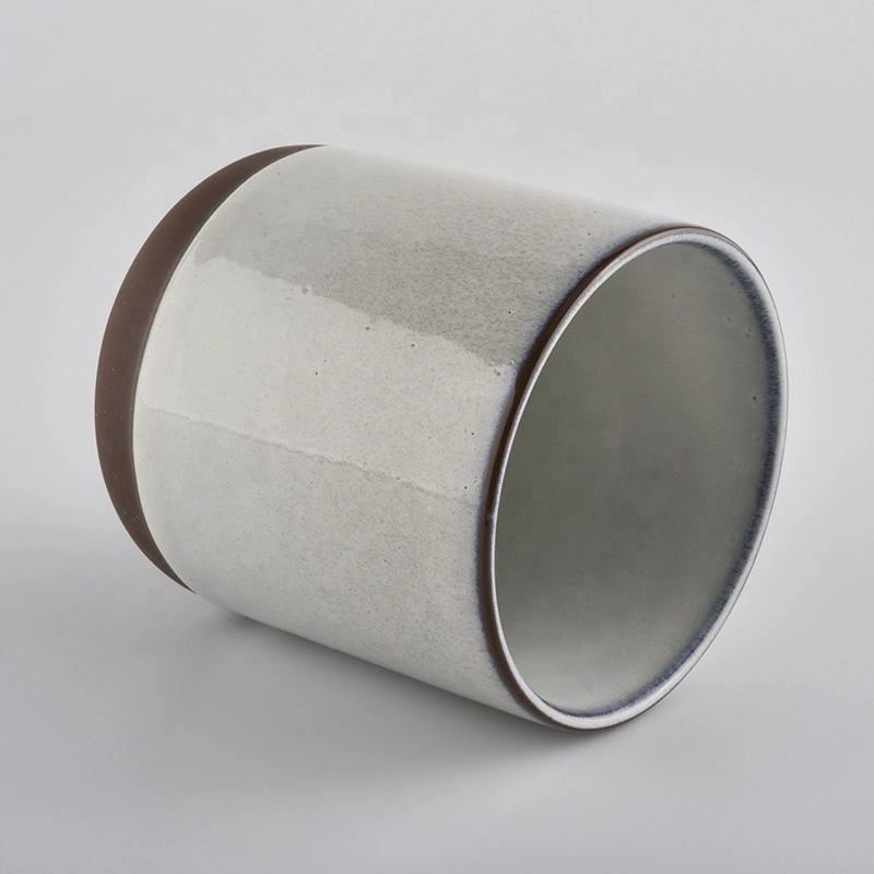 Matte White And Red Ceramic Jar Candle