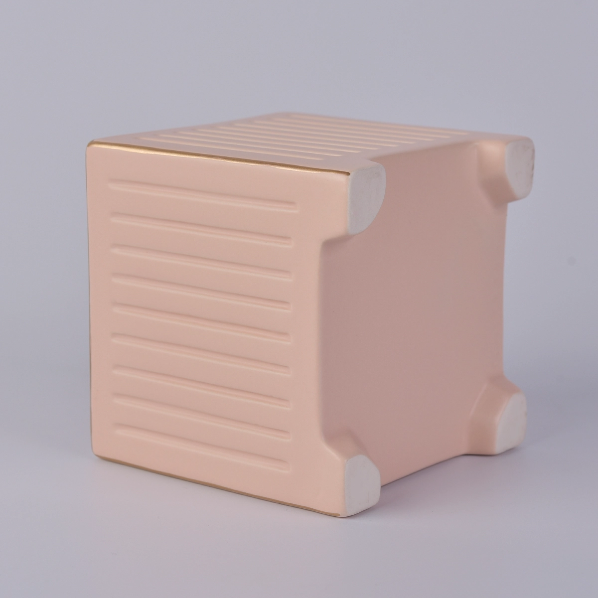 Popular Customized Square Ceramic Candle Jar
