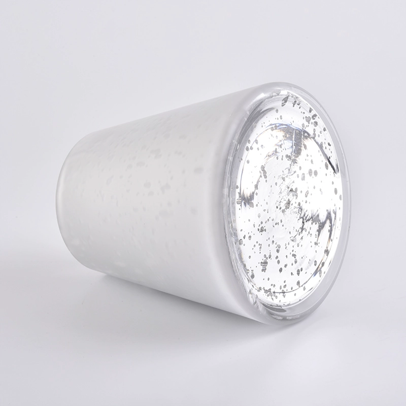 Frosted Glass Candle Jar With Mercury Inside