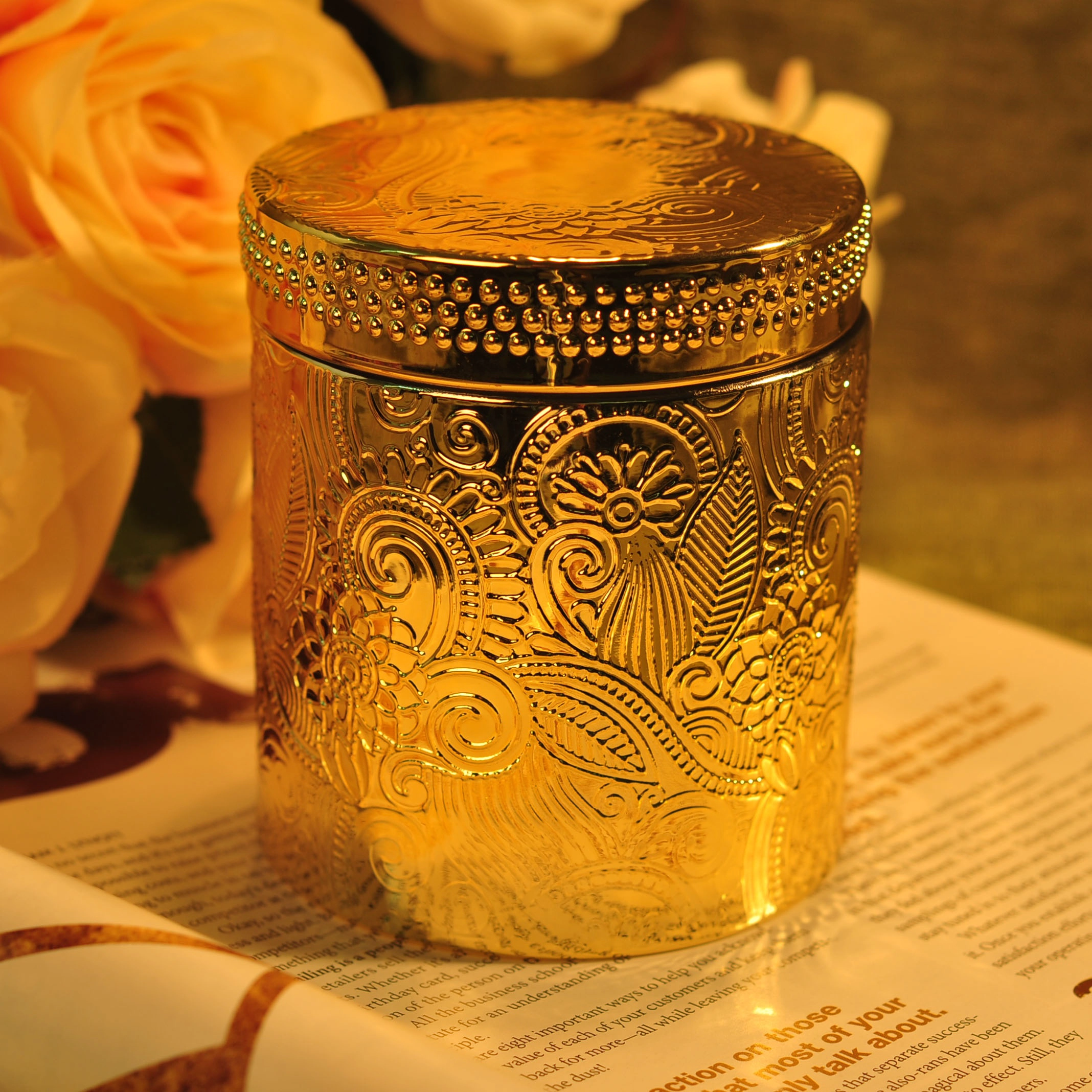Sunny hot sales gold custom glass candle holder with glass lid