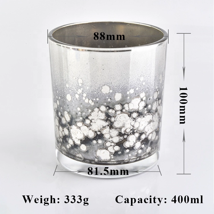 In bulk special laser engrave empty silver glass candle jar for candle making home decoration