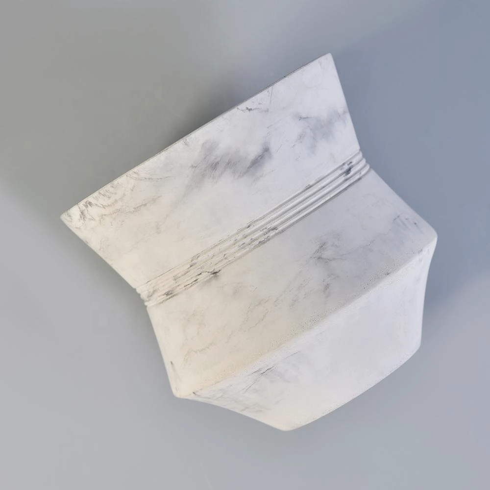 Home decor custom matte grey candle concrete holder 10oz 20oz