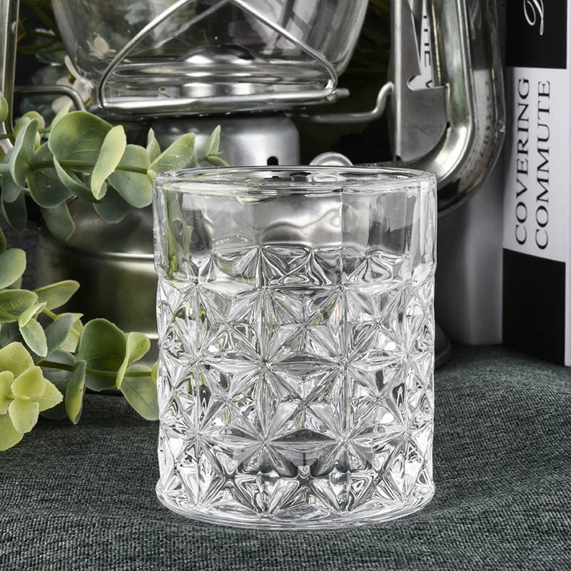 100ml Wholesales luxury geometric crystal glass candle jar