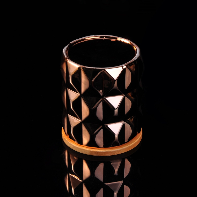 Diamond Ceramic Candle Jar With Lids