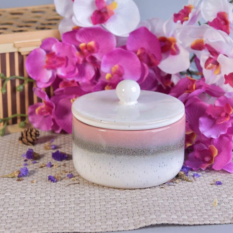 10oz 12oz 14oz Home decor ceramic candle jar with lid