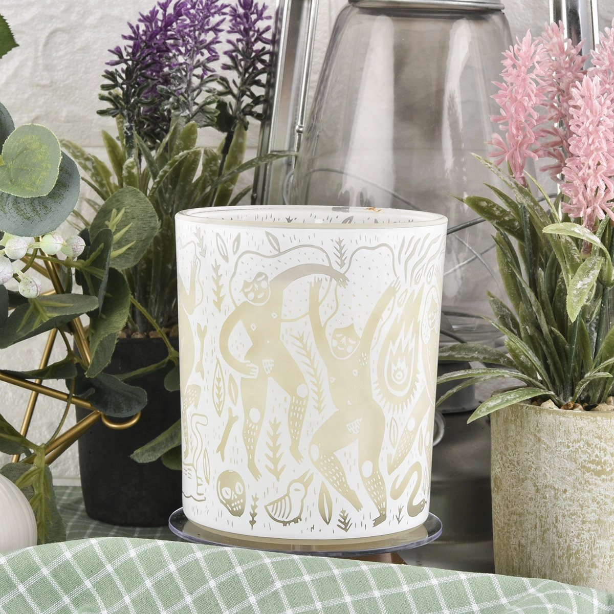 Sunny custom matte white glass candle holder tumblers 8oz 10oz 12oz