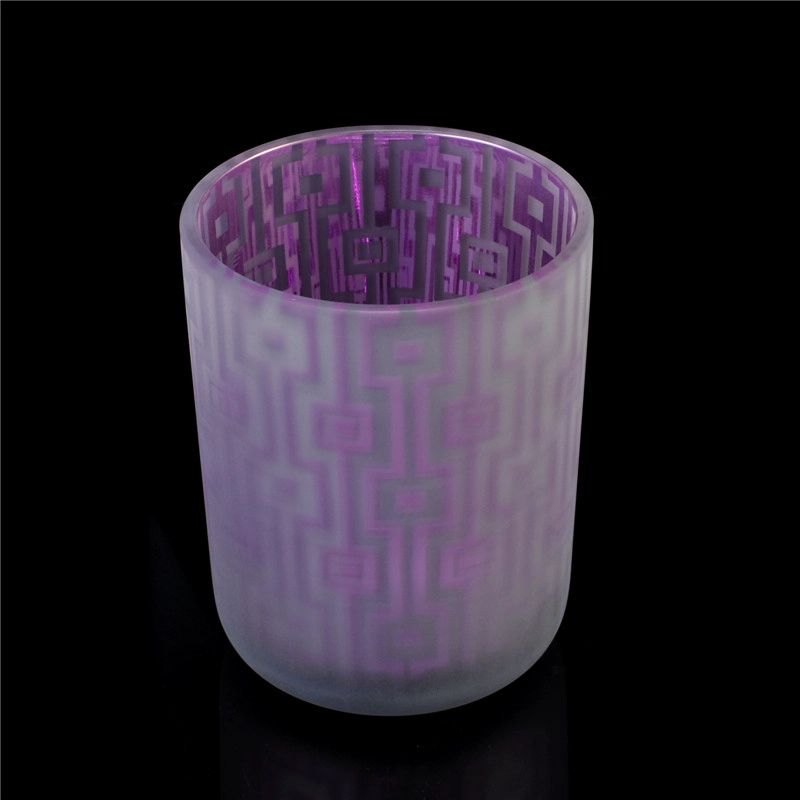 Frosted Glass Candle Jar And Laser Engraved Inside