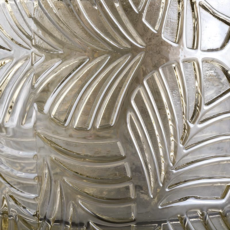 Gold glass candle jar electroplated luxury scented candle jar
